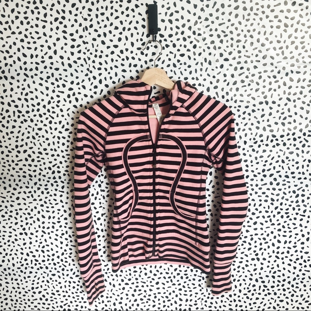 Lululemon striped scuba jacket  with hood